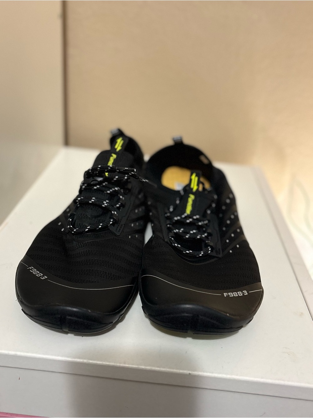 Function F988-3 Black Barefoot Water Shoes Swim Sneakers Quick Dry Neon Green